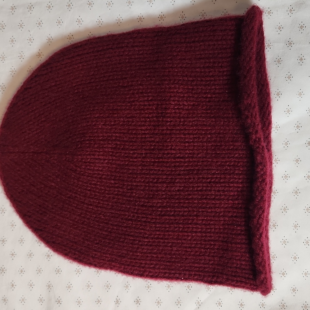 Polo by Ralph Lauren Burgundy Red Cashmere Rolled Edge Hat sz OS NWOT